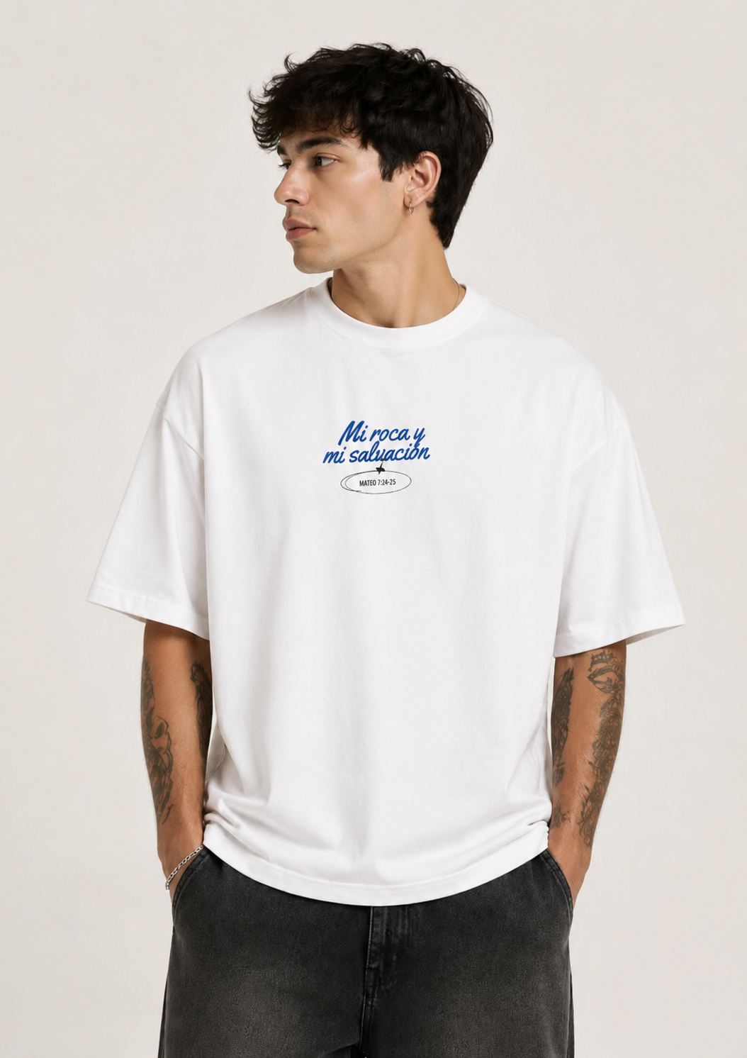 Camiseta Oversize El Señor es mi Roca y mi Salvación